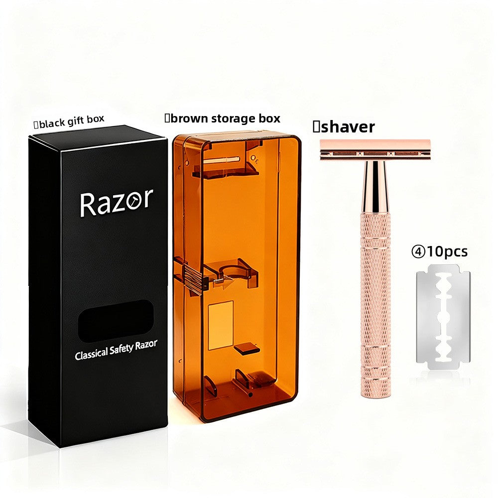 SilkySmooth Rose Gold Safety Razor – Reusable Double-Edge Shaving Razor