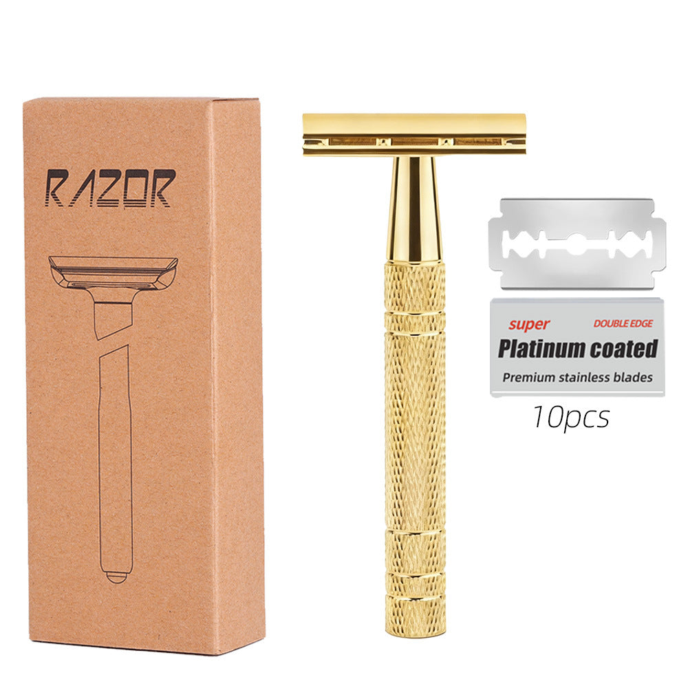 SilkySmooth Rose Gold Safety Razor – Reusable Double-Edge Shaving Razor