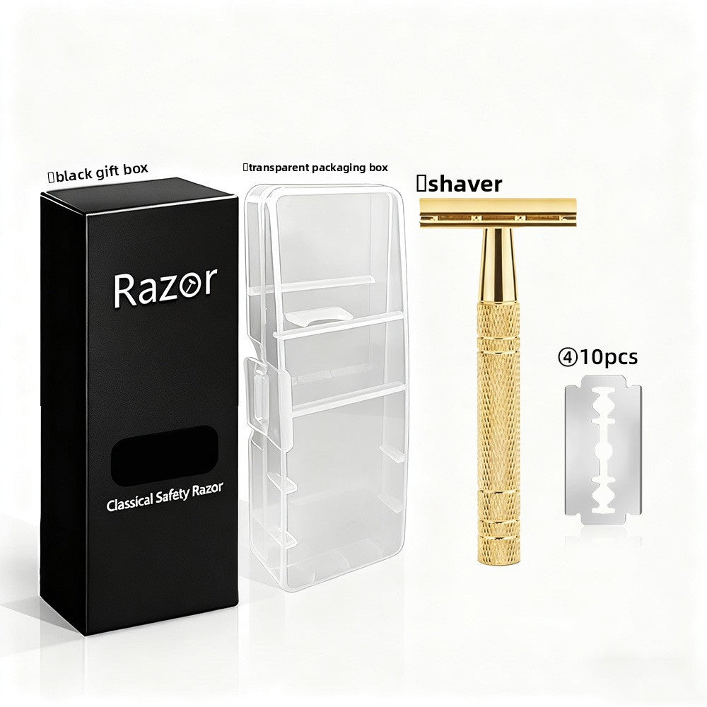 SilkySmooth Rose Gold Safety Razor – Reusable Double-Edge Shaving Razor