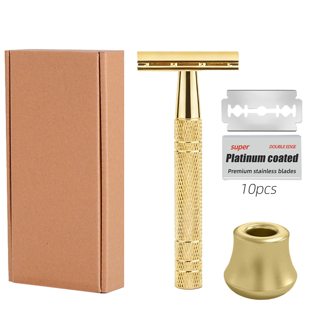 SilkySmooth Rose Gold Safety Razor – Reusable Double-Edge Shaving Razor