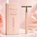 SilkySmooth Rose Gold Safety Razor – Reusable Double-Edge Shaving Razor