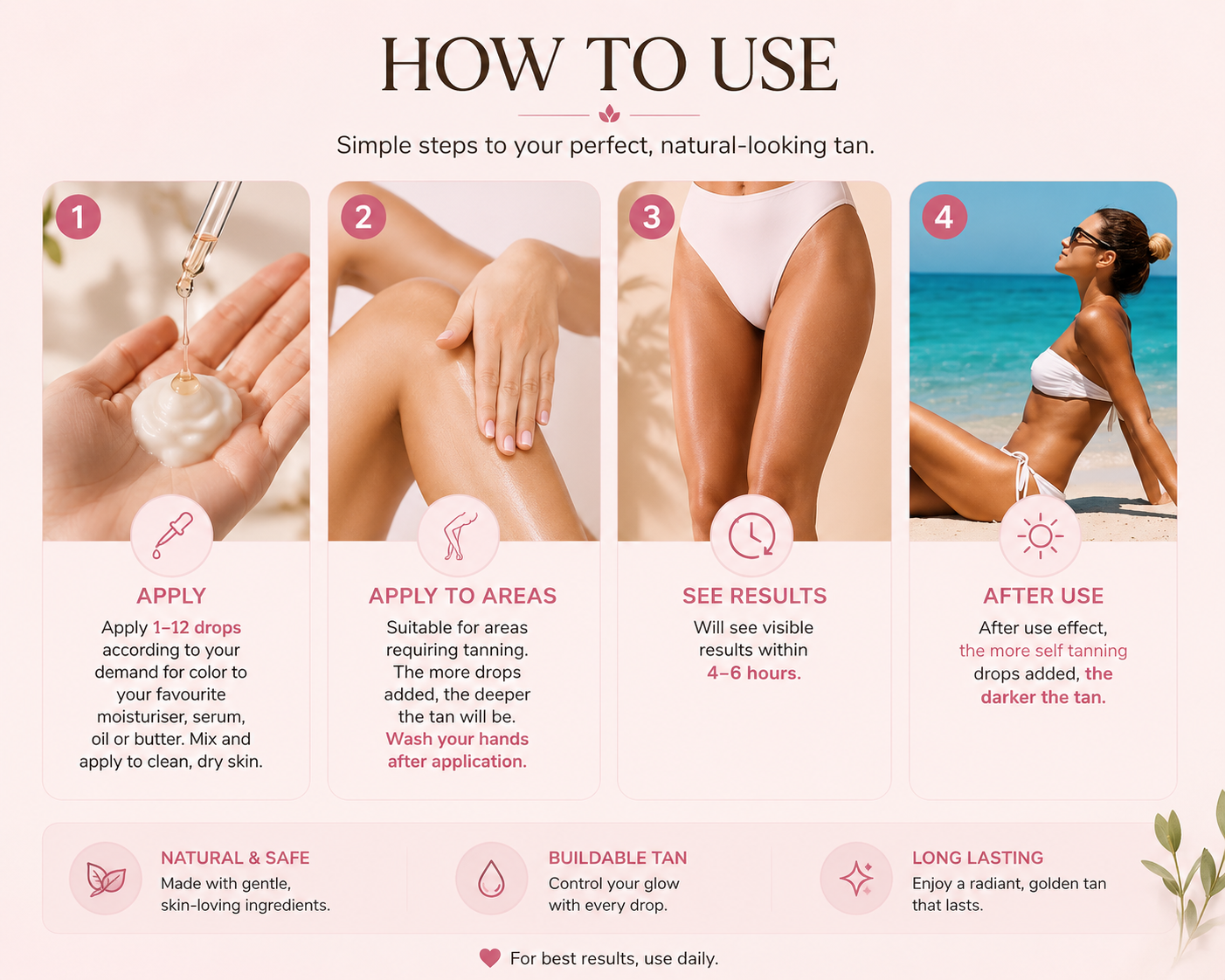 Self-Tanning Drops for Face & Body – Natural-Looking Sunless Glow