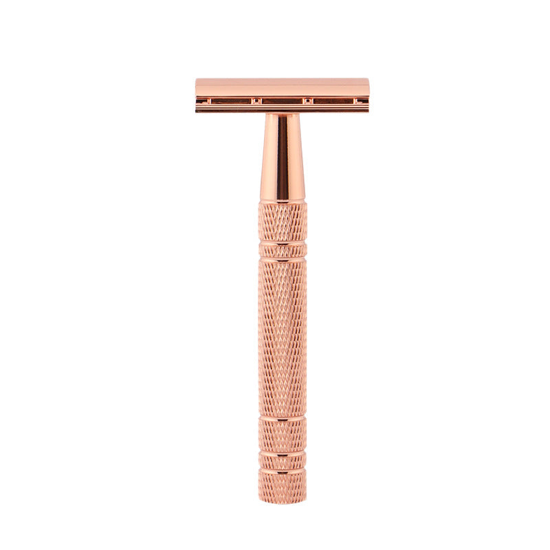 SilkySmooth Rose Gold Safety Razor – Reusable Double-Edge Shaving Razor