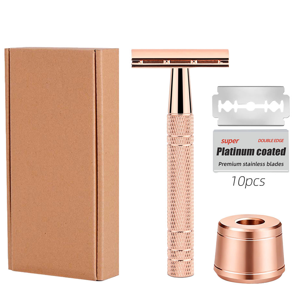 SilkySmooth Rose Gold Safety Razor – Reusable Double-Edge Shaving Razor