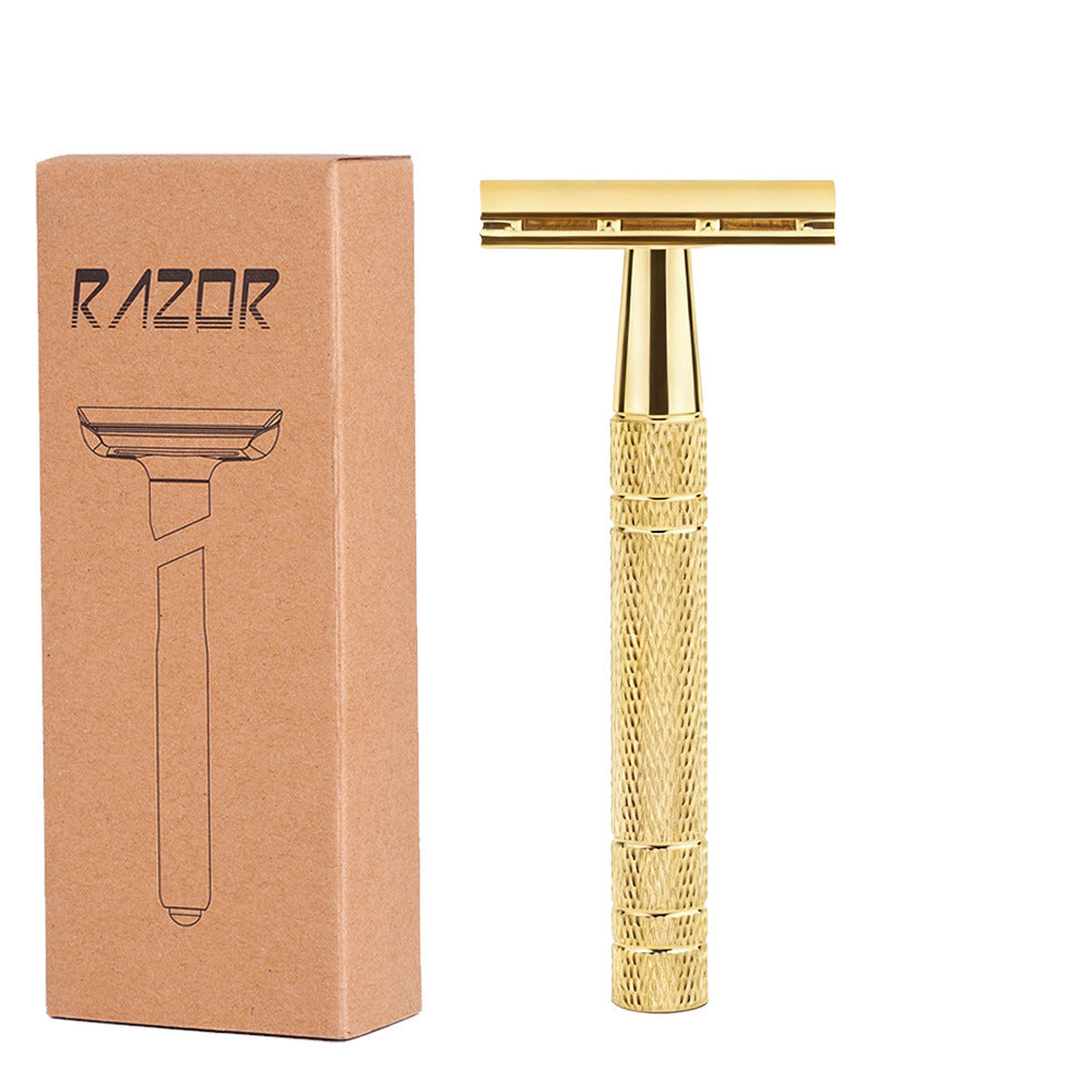 SilkySmooth Rose Gold Safety Razor – Reusable Double-Edge Shaving Razor