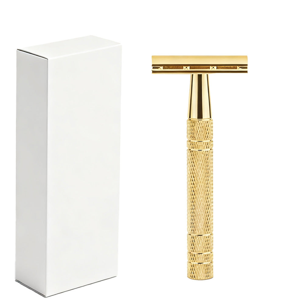 SilkySmooth Rose Gold Safety Razor – Reusable Double-Edge Shaving Razor